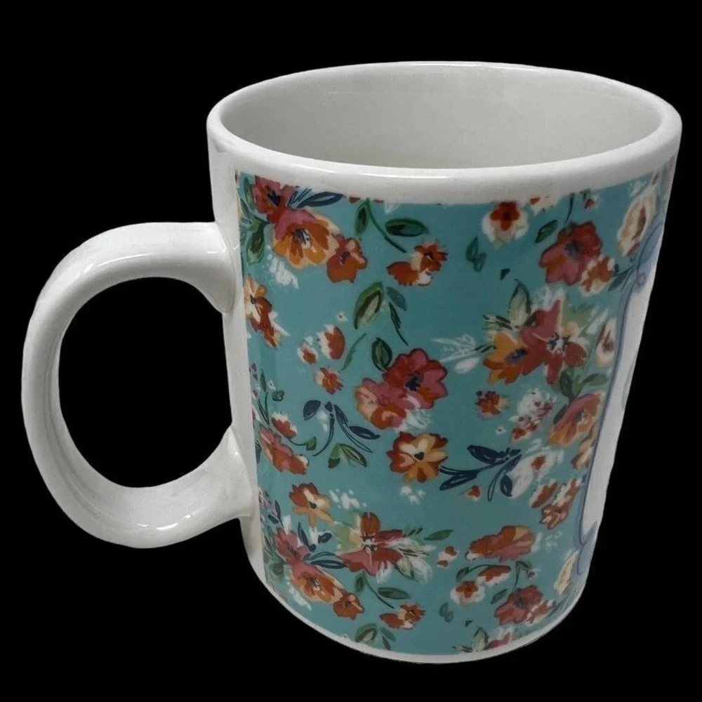 Porcelain Mug She Is Clothed‎ With Strength Dignity Floral Cup Proverbs 31:25